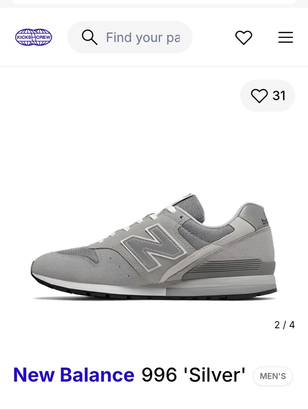 New Balance 996 'Grey Silver' CM996B Size 8 Women/ 6.5 Men D $122 NEW - Picture 4 of 16